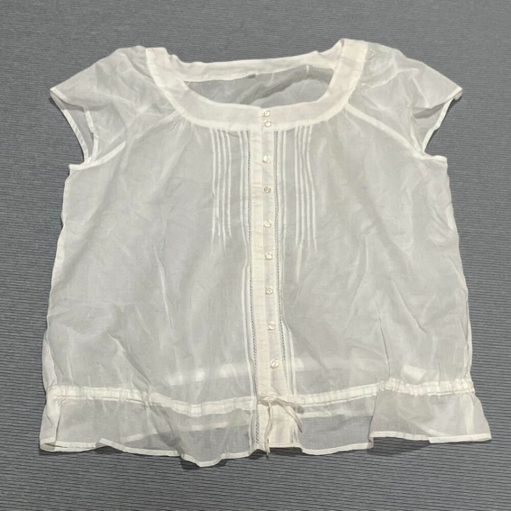 Muji Cotton French Sleeve Blouse